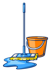 Housekeeping cleaning illustration. Background for service and advertising.