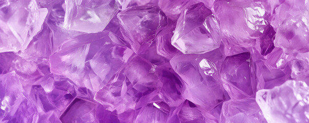 Purple pink crystals, closeup macro detail - abstract crystalline background. Generative AI