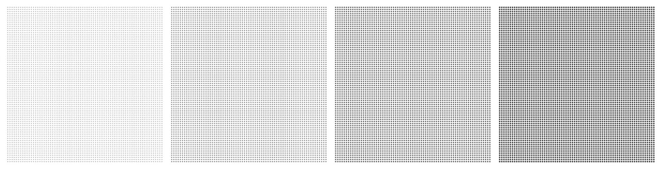 GRIS TRAMÉ UNIFORME VECTORIEL. Trames monochromes par points parfaitement ronds. 5402 points par carré - obrazy, fototapety, plakaty