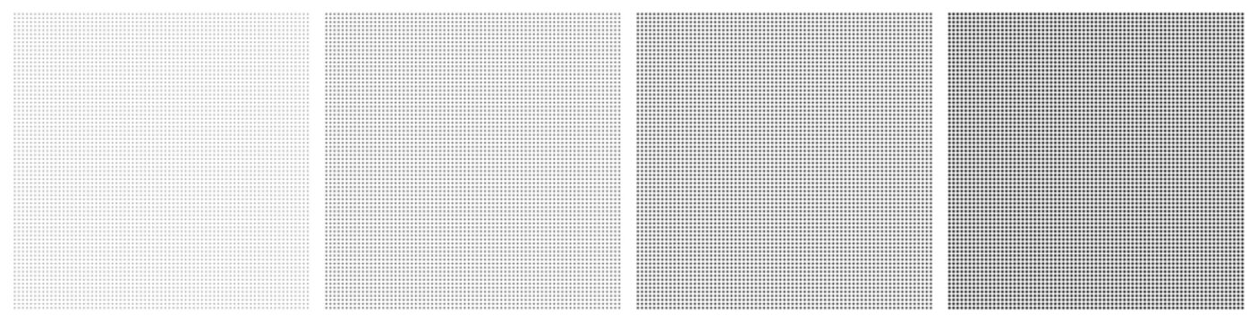 GRIS TRAM&Eacute; UNIFORME VECTORIEL. Trames monochromes par points parfaitement ronds. 5402 points par carr&eacute;