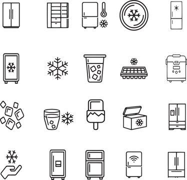 Fridge icons set
