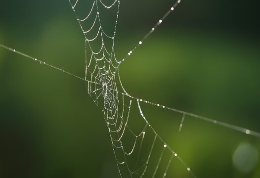 A close-up image of a spider web. Perfect for illustrating the delicate beauty of nature.