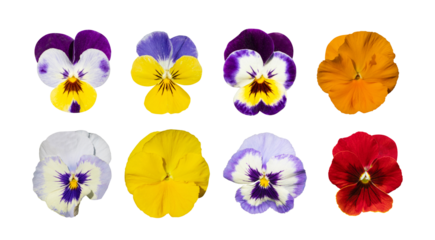 Purple Violet Pansies, Tricolor Viola Close up, Flowerbed with Viola Flowers, Heartsease, Johnny Jump