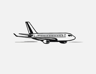 Airplane icon. Plane flight pictogram. Transport, symbol travel