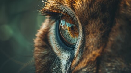 closeup of a lion's eye generative ai