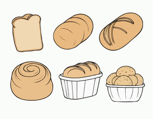 Bread rolls, outline