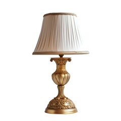 Elegant Golden Table Lamp on a Plain Background