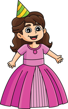 Happy Birthday Princess Cartoon Colored Clipart