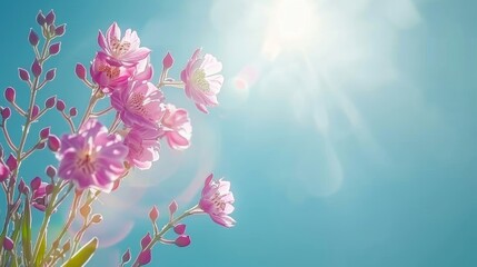 Fototapeta na wymiar Radiant orchids stunning blossoms on blurred background with copy space for text placement