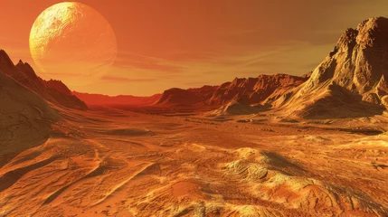 Fotobehang Mars desert like fantasy landscape © Azad