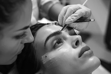 Foto op Plexiglas Una mujer teniendo una sesión de depilación láser en un centro especializado de depilación laser © julio