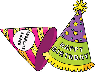 Birthday Party Hat Cartoon Colored Clipart 