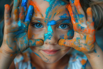 Niños explorando su creatividad jugando con pintura 