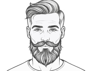 Bearded stylish man vintage tattoo concept
