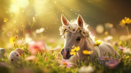 Foto op Plexiglas horse in the field © Jeanette