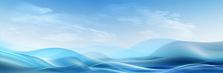abstract waves minimalism, Abstraction blue waves, banner design,