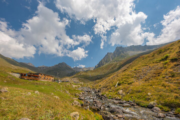 Fototapeta na wymiar Various images from the Black Sea plateaus mountain peaks plateau houses clouds streams waterfalls lakes day and sunset colors