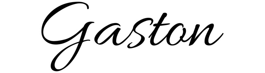 Gaston  - black color - name written - ideal for websites,, presentations, greetings, banners, cards,, t-shirt, sweatshirt, prints, cricut, silhouette, sublimation	 - obrazy, fototapety, plakaty