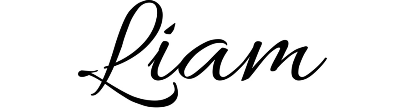 Liam - black color - name written - ideal for websites,, presentations, greetings, banners, cards,, t-shirt, sweatshirt, prints, cricut, silhouette, sublimation	