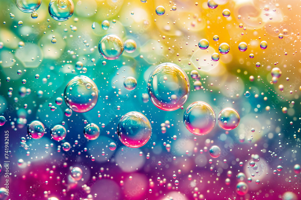 Canvas Prints colourful transparent glossy bubbles background. vibrant color bubbles. abstract bubble background