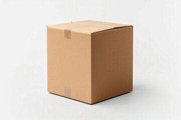 cardboard box, white background, postal packaging, clipping path,