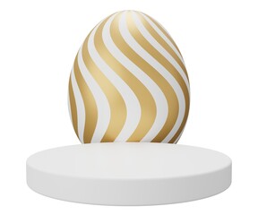 easter egg podium pedestal. 3d render illustration isolated on white background