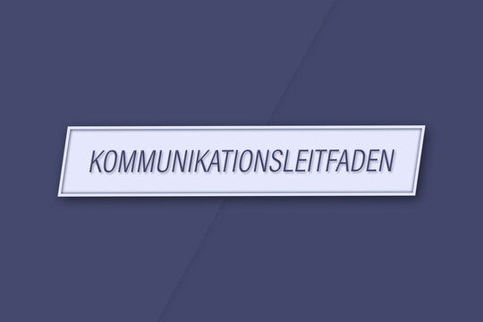 Kommunikationsleitfaden. Eine Banner Illustration mit blauem Text, isoliert auf blauem Hintergrund.