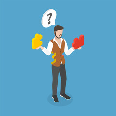 3D Isometric Flat Vector Illustration of Personality Rebuild, Mental Problem and Rehabilitation