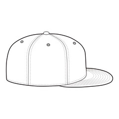 59Fifty Fitted Cap Flat Sketch Vector Design Illustration
