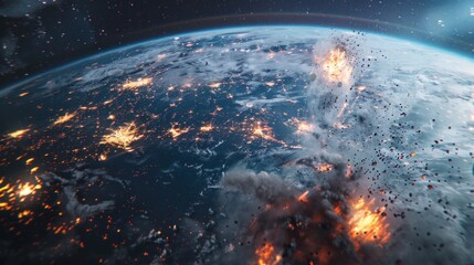 Obraz premium Illustration depicting a global catastrophe concept
