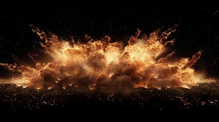 A massive, intensely hot explosion emitting sparks and billowing hot smoke, set against a black background