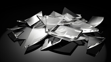 Abstract 3d hyperrealistic broken glass artistic banner for design and creative concept