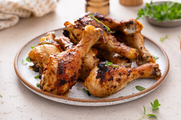 Roasted chicken drumsticks with ranch and fresh herbs