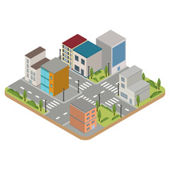 Isometric view of a city Vector