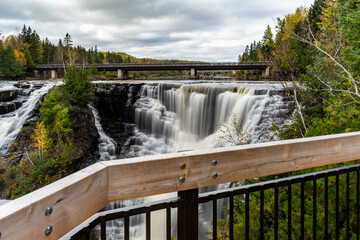  view of  kakabeka falls in the autumn 