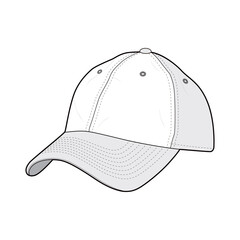 Casual Classic Cap Flat Sketch Vector Design Illustration