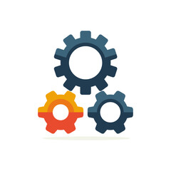 colorful gear logo icon in white background