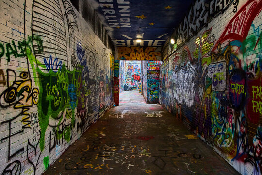 Vibrant Urban Graffiti Art in Alleyway - Ann Arbor, Michigan