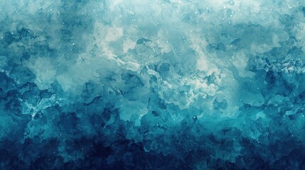 Serene Oceanic Ambiance Abstract Wallpaper: Layered Watercolor in Blues and Greens with Depth-Enhancing Shimmering Accents
