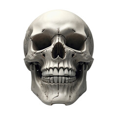 human skull clipping path isolated on white background