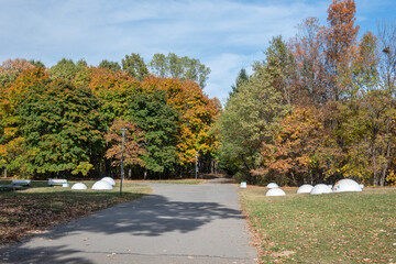 Autumn view of South Park in city of Sofia, Bulgaria