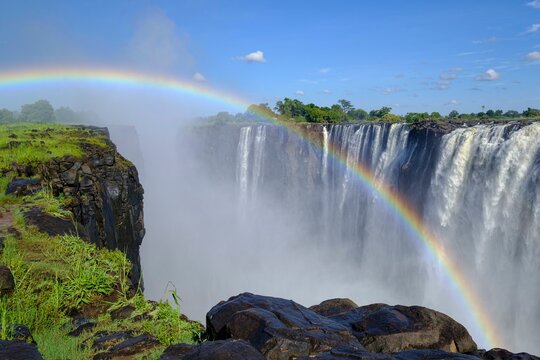 Victoria falls the second Gorge on the river falls into at the Victoria waterfalls, Zimbabwe, Africa