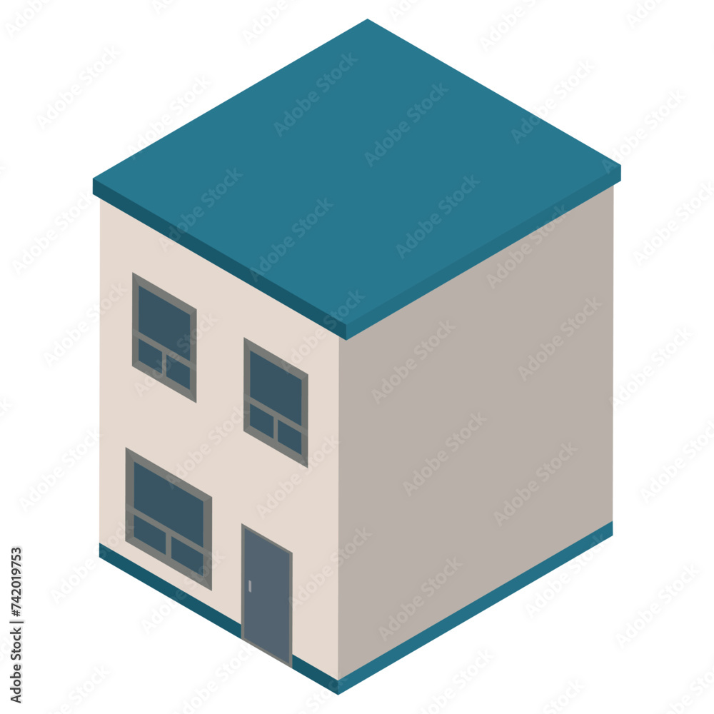 Canvas Prints Colored isometric building icon Vector