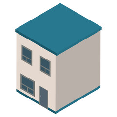 Colored isometric building icon Vector