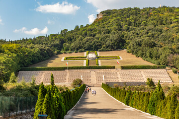 Polish military cemetery at Monte Cassino in Italy, general view - obrazy, fototapety, plakaty