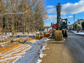 The use of drainage through wellpoints in the construction of roads and sidewalks in wet areas