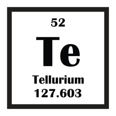 Tellurium chemical element icon n