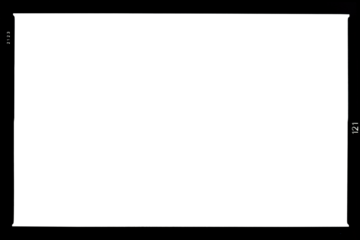 Artistic template of a thick retro photo film frame of a middle format camera with transparent background (png image)	