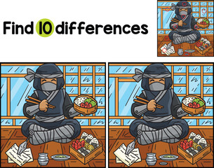 Ninja Eating Bento Find The Differences