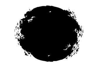 Ink splat overlaid by dots in black and white.